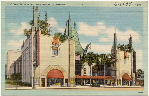 Linen postcard, Grauman's Chinese Theatre